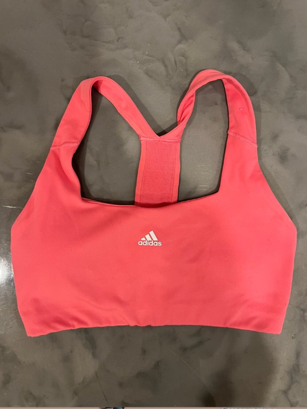 adidas Coral Pink Racerback Sports Bra Athletic Workout Top